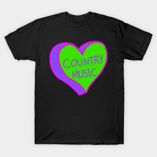 Cool Country Music Heart T-Shirt